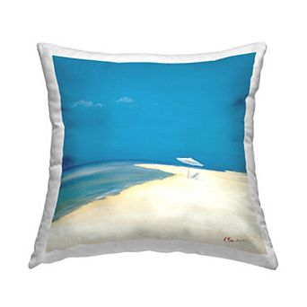Stupell Home Decor Relaxing Beach Scene Clear Summer Day Throw Pillow
