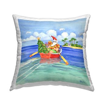 Stupell Home Decor Tropical Santa Claus Warm Seasonal Island Throw Pillow