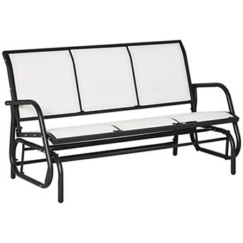 3-seat Metal Glider Bench Chair Patio Rocker Heavy-duty Outdoor Garden Patio