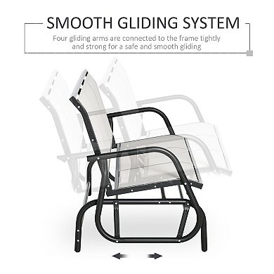 3-seat Metal Glider Bench Chair Patio Rocker Heavy-duty Outdoor Garden Patio