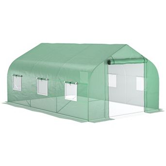Outsunny 11.4' x 9.8' x 6.8' Outdoor Walk-In Tunnel Greenhouse Hot House