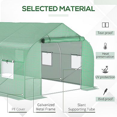 Outsunny 11.4' x 9.8' x 6.8' Outdoor Walk-In Tunnel Greenhouse Hot House