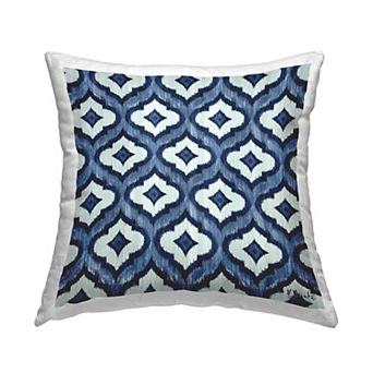 Stupell Home Decor Bold Blue White Trellis Pattern Throw Pillow