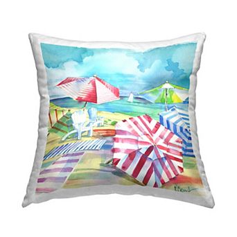 Stupell Home Decor Various Beach Umbrellas Coastal Summer Shore Throw Pillow