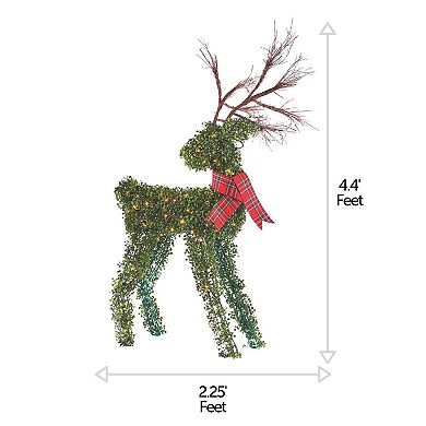 NOMA Pre Lit Outdoor Winter Garden Deer Christmas Holiday Lawn Decoration, Green