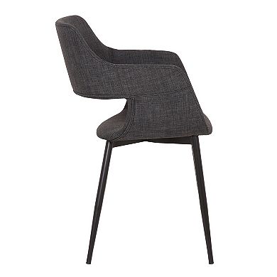 Fabric Upholstered Accent Chair with Wide Open Lower Back Design, Gray