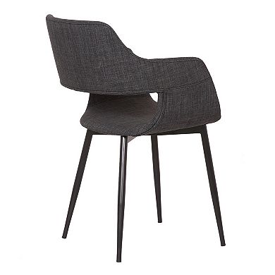 Fabric Upholstered Accent Chair with Wide Open Lower Back Design, Gray