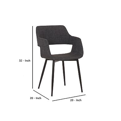 Fabric Upholstered Accent Chair with Wide Open Lower Back Design, Gray