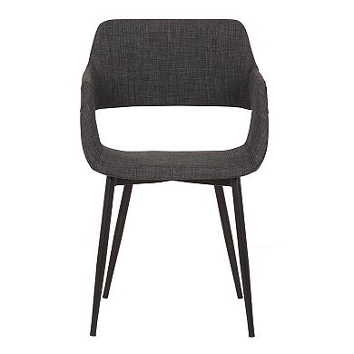 Fabric Upholstered Accent Chair with Wide Open Lower Back Design, Gray