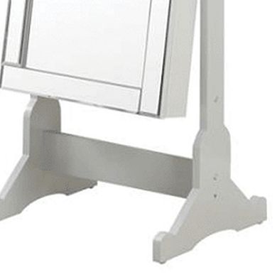 Beautiful Jewelry Cheval Mirror With Interior Storage, Gray