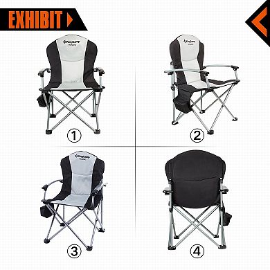 KingCamp Heavy Duty Steel Padded Camping Director Folding Chair with Cooler Bag