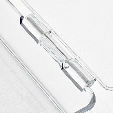 mDesign Plastic Bedroom Closet Storage Organizer Box, Hinge Lid, 4 Pack, Clear