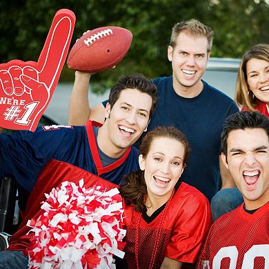2 Pack Red Foam Finger #1 for Sports Events, We're Number 1, It's Going Down (17.5 In)