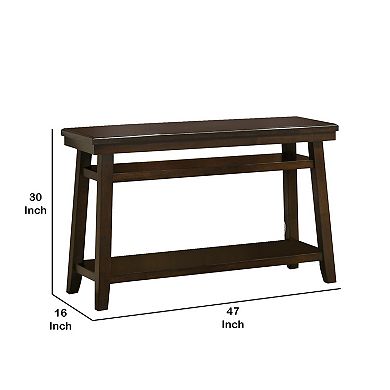 Wooden Console Table with One Open Shelf, Brown
