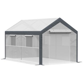 Outsunny 12ft x 7' x 7' Outdoor Walk-In Tunnel Greenhouse Garden Warm House