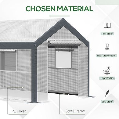 Outsunny 12ft x 7' x 7' Outdoor Walk-In Tunnel Greenhouse Garden Warm House