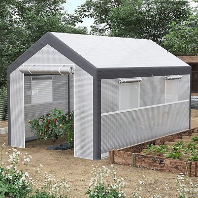 Outsunny 12ft x 7' x 7' Outdoor Walk-In Tunnel Greenhouse Garden Warm House