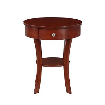 Convenience Concepts Classic Accents Schaffer 1 Drawer End Table with Shelf, Mahogany