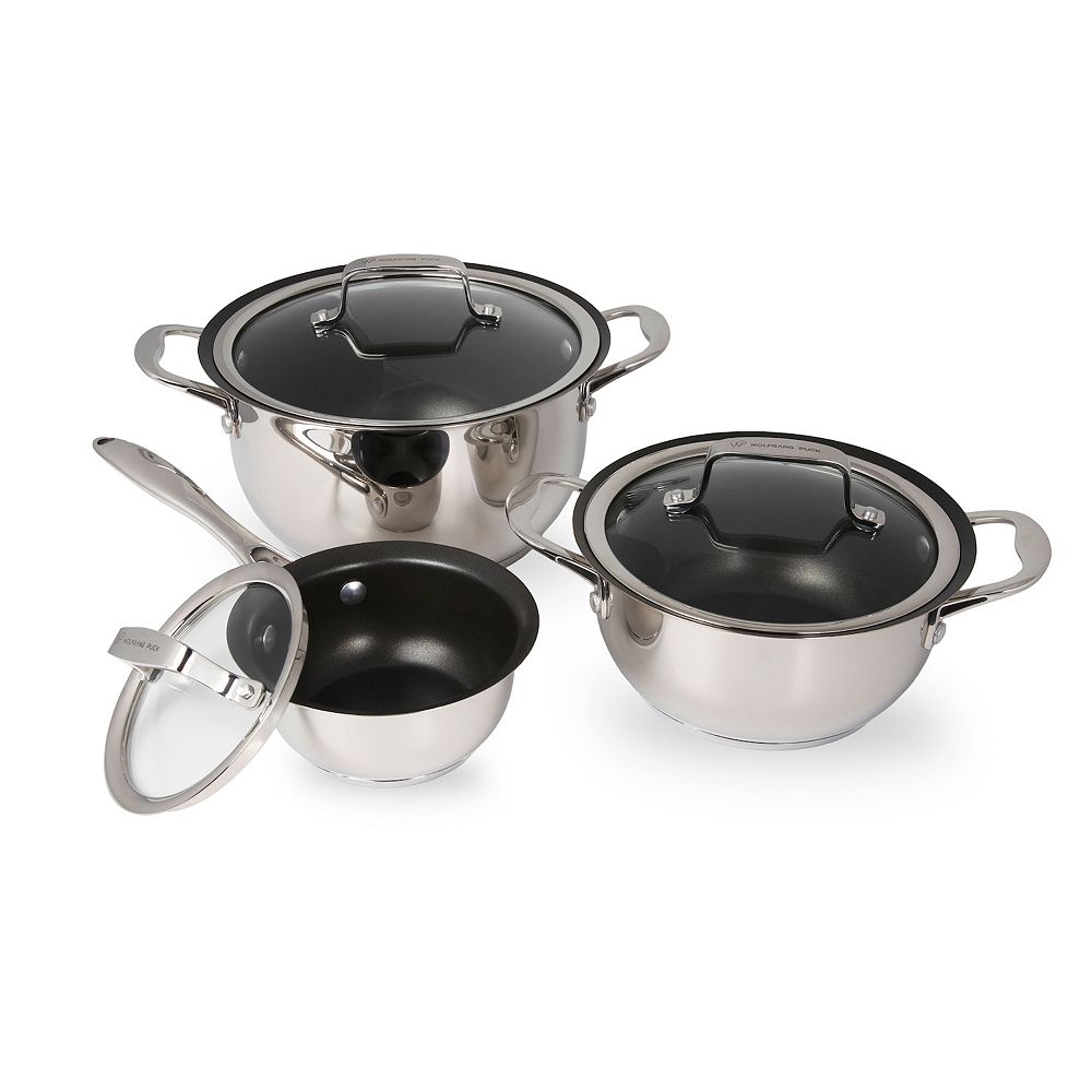 Gallery Detail: Wolfgang Puck 6 Piece Stainless Steel Pots And Pan Set