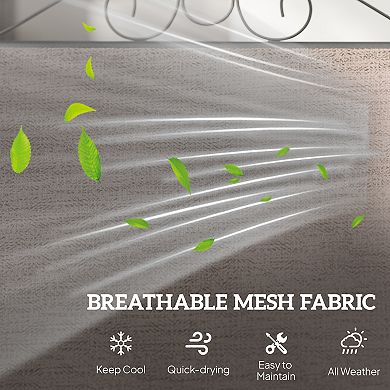 Outsunny 2-Person Outdoor Glider Chair with Coffee Table for Garden,