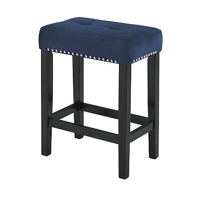 Kate 60 Inch 4 Piece Bar Table Set with Upholstered Stools, Blue