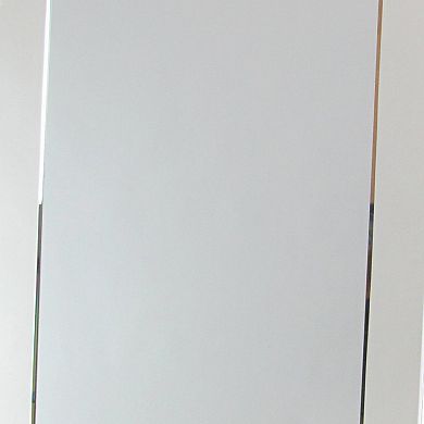 Rectangle Beveled Mirror with Mother of Pearl Accent, Silver