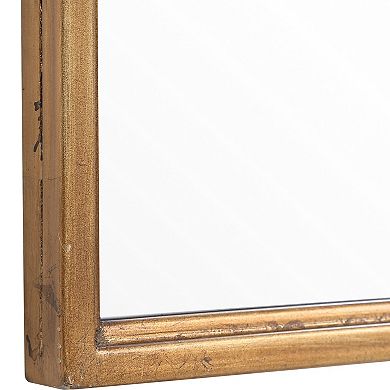 39 Inches Arched Top Metal Frame Accent Mirror, Gold