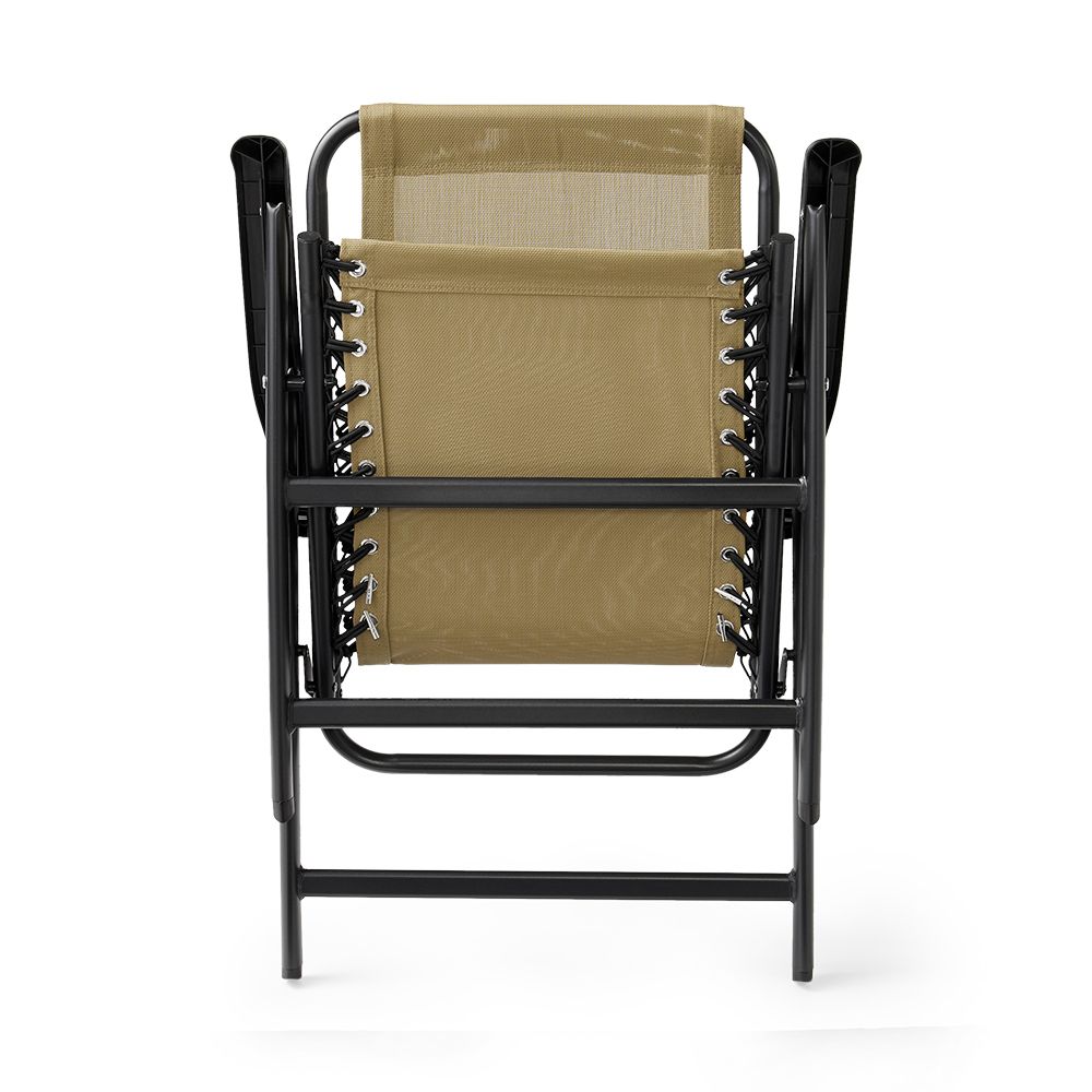 Caravan Canopy Infinity Suspension Folding Chair - Bungee Suspension, Textaline Fabric, 300 Lb Capacity, Beige