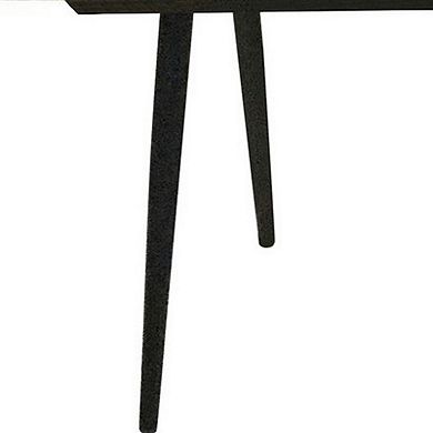 Bench with Tufted Leatherette Seat and Metal Legs, Brown
