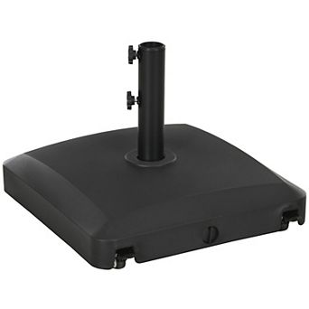 Outsunny Patio Umbrella Base with Wheels, Water or Sand Filled, Black