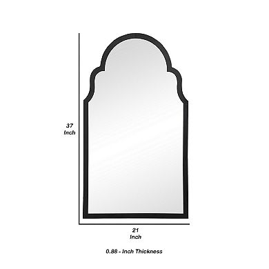 Sleek Elongated Quatrefoil Frame Mirror, Black