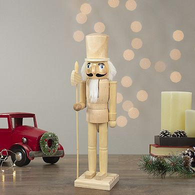 15" Unfinished Paintable Wooden Christmas Nutcracker with Scepter