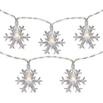 10-Count LED Snowflake Christmas Fairy Lights 4.25ft Copper Wire