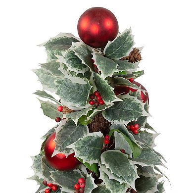 2.75' Potted Pine Cone and Berry Holly Pencil Artificial Christmas Tree - Unlit