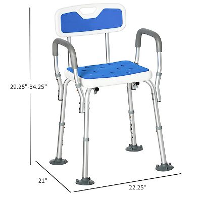 Eva Padded Shower Chair W/ Arms And Back For Seniors Disabled Tool-free Assembly