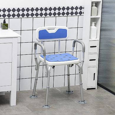 Eva Padded Shower Chair W/ Arms And Back For Seniors Disabled Tool-free Assembly