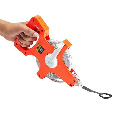 100 FT Long Tape Open Reel Measuring Tape for Building Surveying, Track & Field