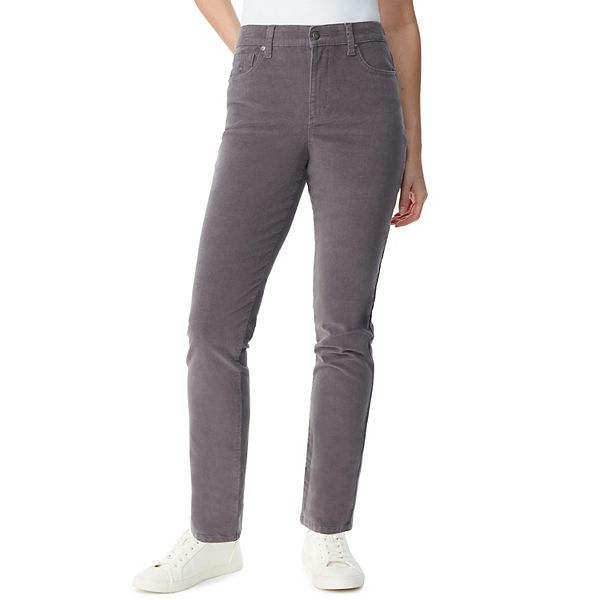 Women's Gloria Vanderbilt Amanda Slim Corduroy - Smokey Cloud (12 AVG/REG)