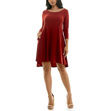 Women's Nina Leonard High-Low Trapeze Dress