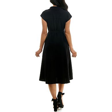 Women's Nina Leonard Collared Shirt Dress