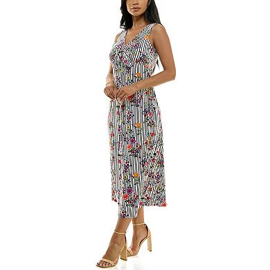 Women's Nina Leonard Tie Front Maxi Dress