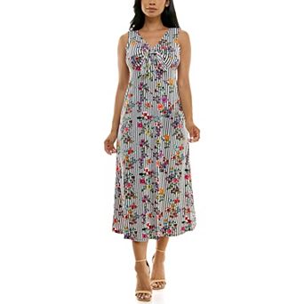 Women's Nina Leonard Tie Front Maxi Dress
