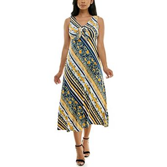 Women's Nina Leonard Tie Front Maxi Dress