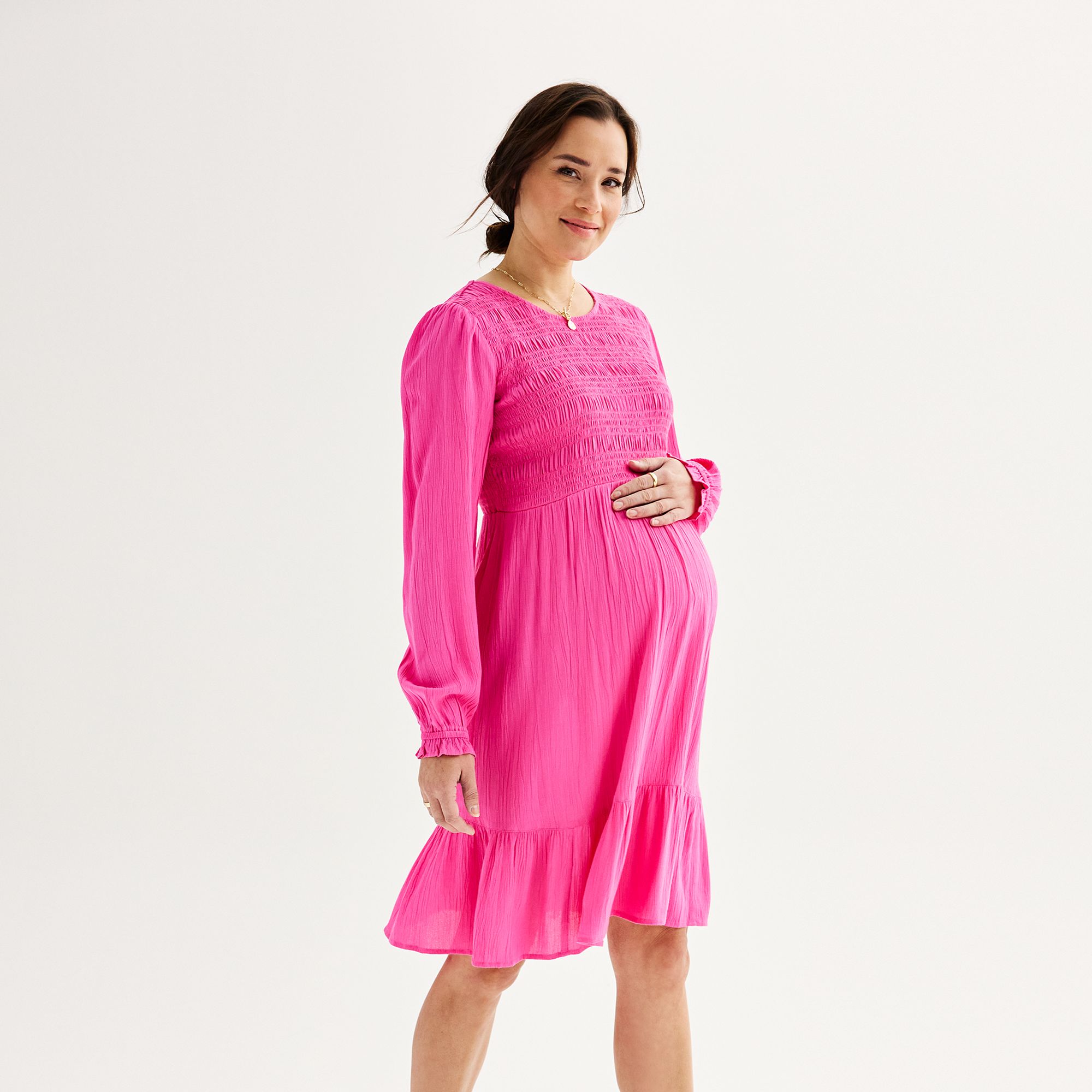 Maternity Sonoma Goods For Life® Smocked Babydoll Dress, Womens, Size: XS