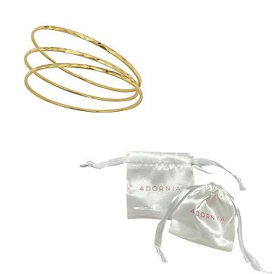 Adornia Set of 3 14k Gold Plated Bangle Bracelets