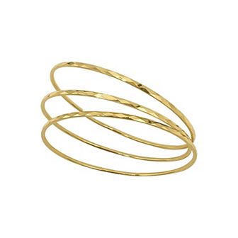 Adornia Set of 3 14k Gold Plated Bangle Bracelets