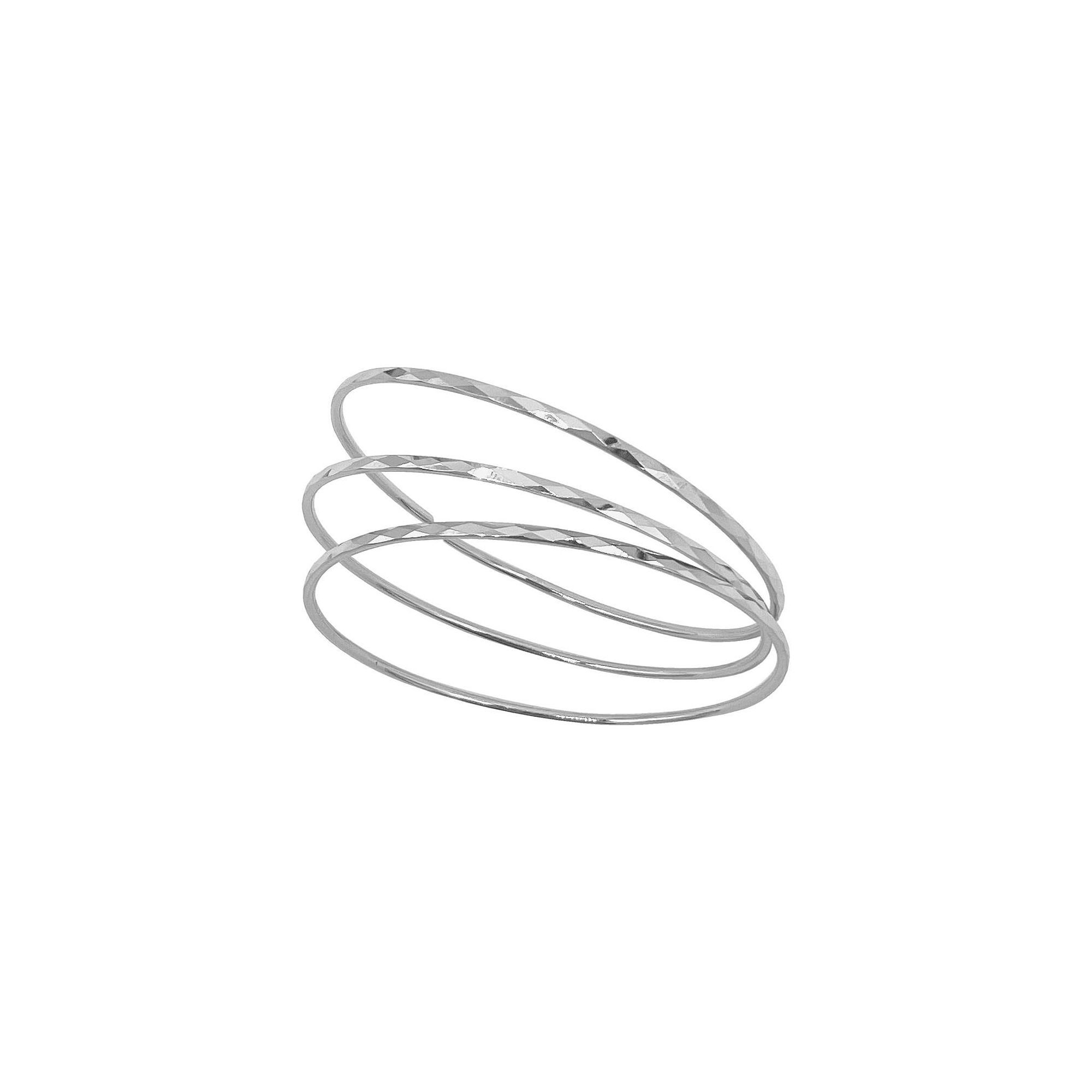 Adornia Set of 3 14k Gold Plated Bangle Bracelets, Womens, Size: 8, Sil
