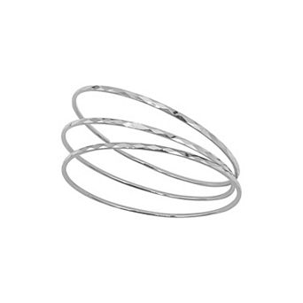 Adornia Set of 3 14k Gold Plated Bangle Bracelets