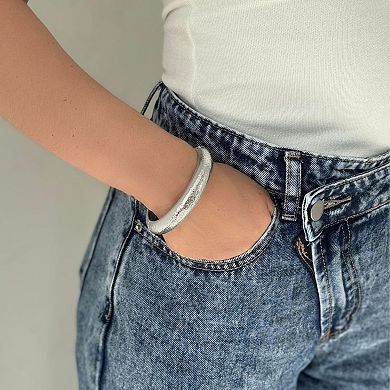 Adornia Textured Hinged Bangle Bracelet