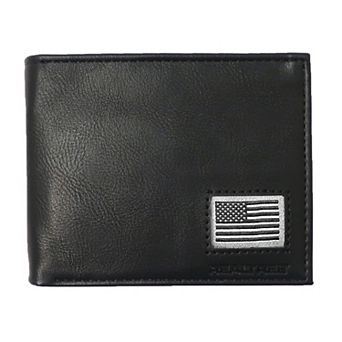 Men's Realtree Woven American Flag Patch Faux Leather Bifold Wallet